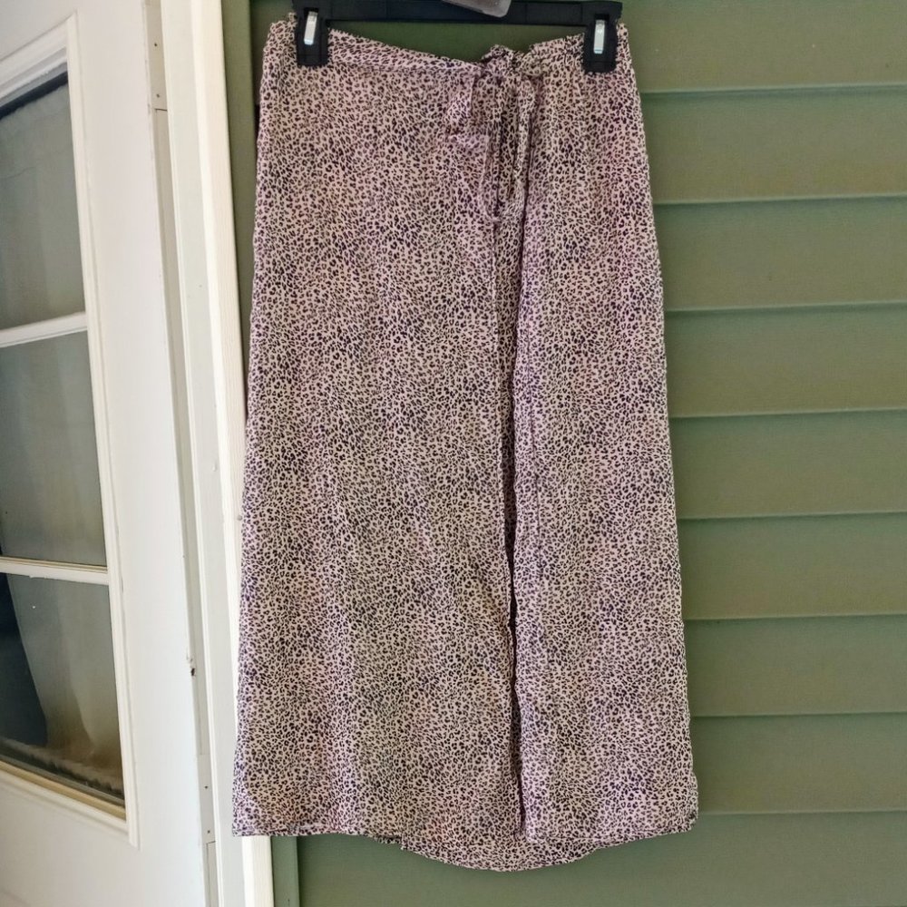 Urban Romantics Wrap Animal Print Midi Skirt